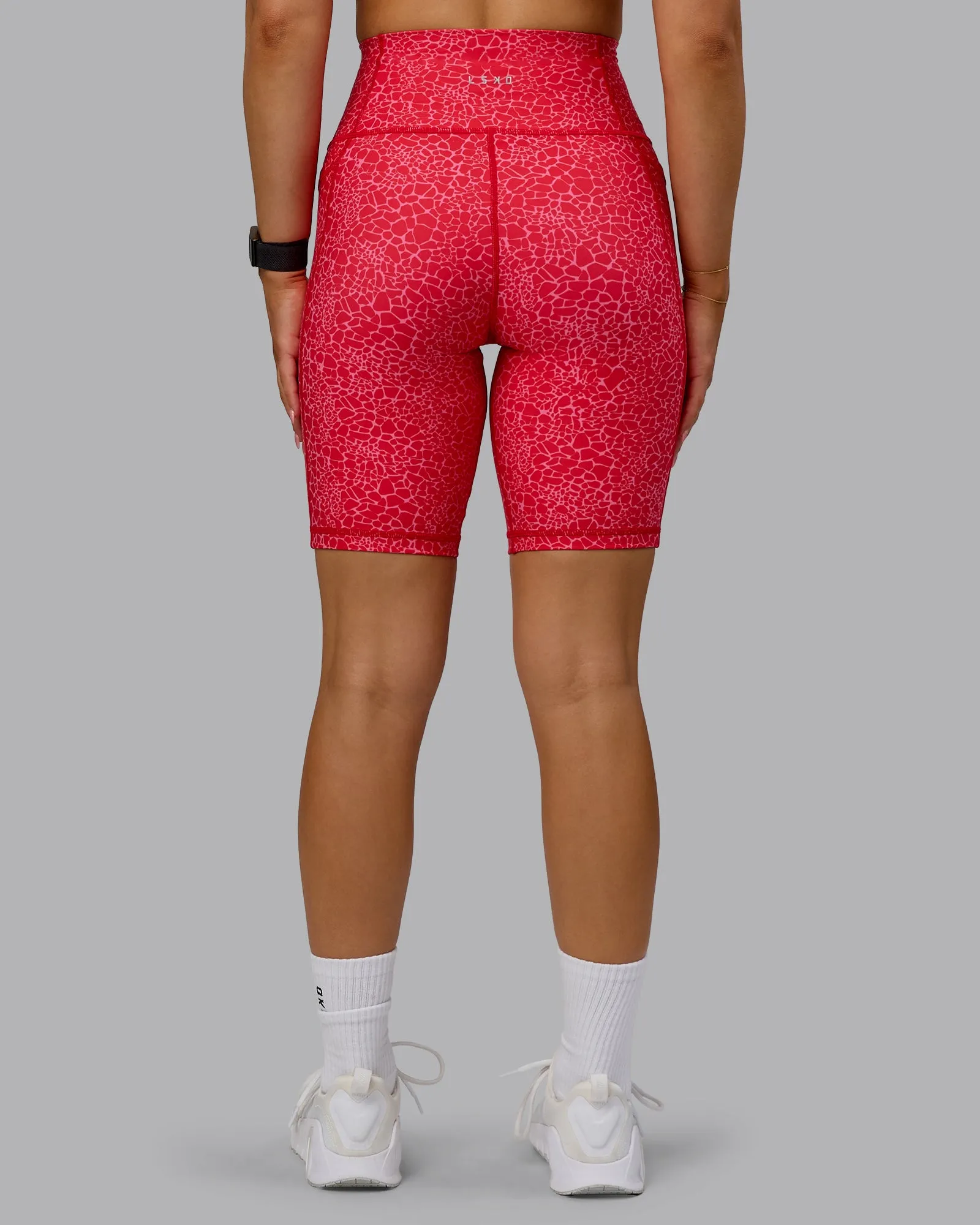 Fusion Ultra High-Rise 9" Short Pockets - Red Vitality Print sold by LSKD product image thumbnail 4