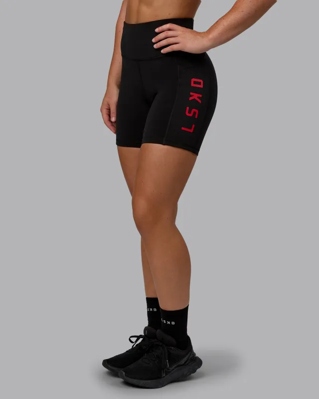 Rep Ultra High-Rise 6" Short Pockets - Black-Crimson sold by LSKD