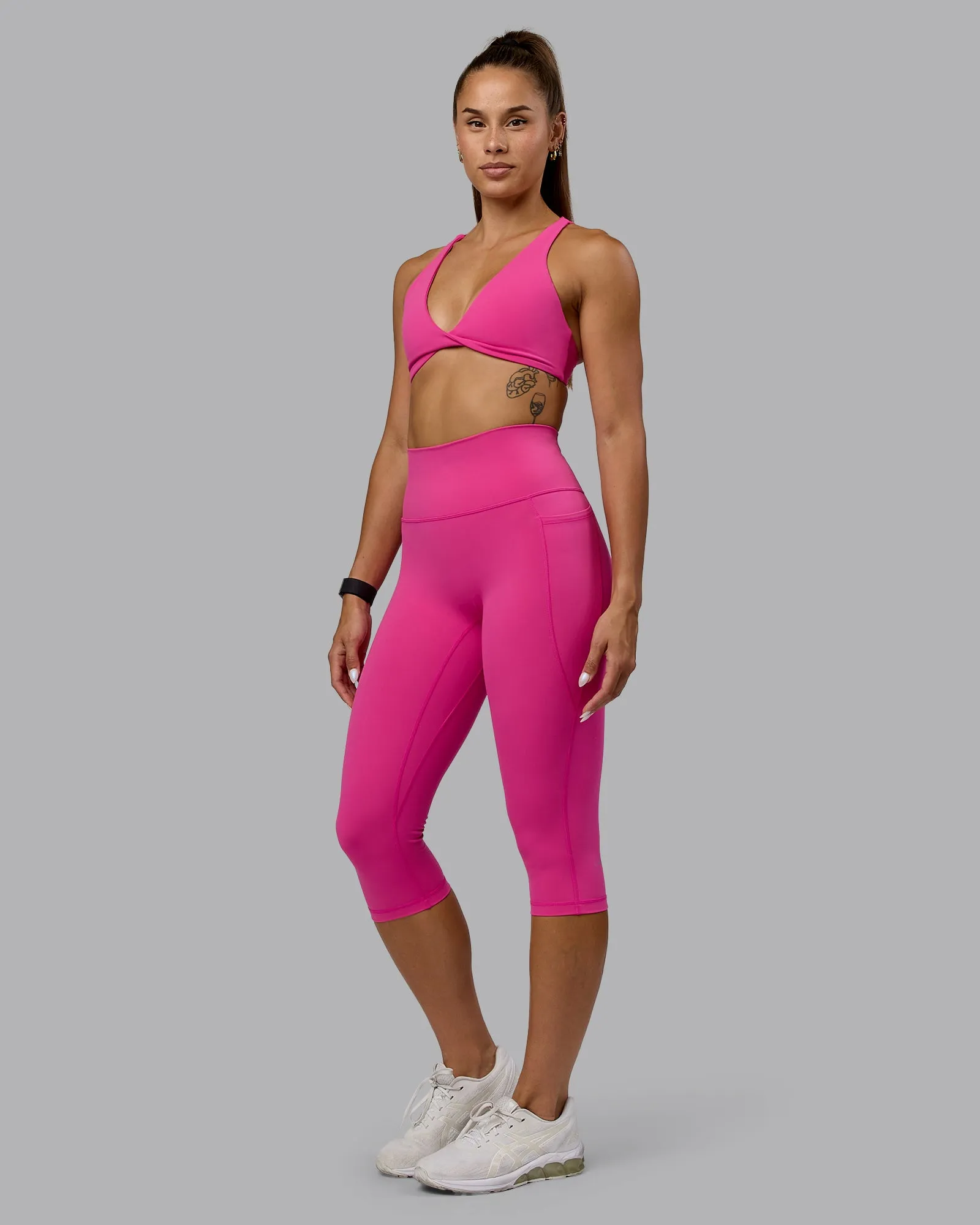 Fusion Ultra High-Rise 3/4 Legging Pockets - Fuchsia Pink sold by LSKD
