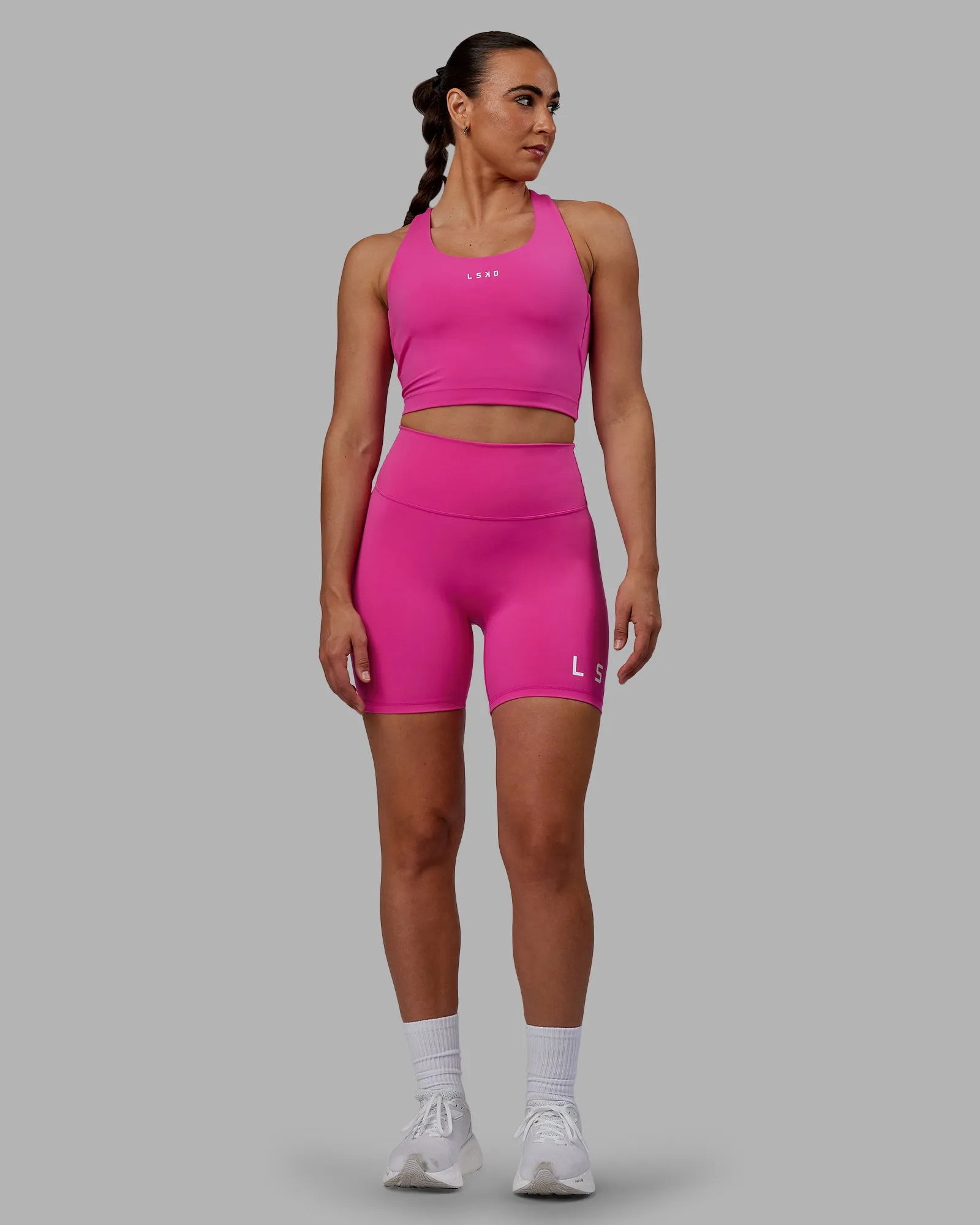 Evolved Ultra High-Rise 6" Short - Fuchsia Pink-White sold by LSKD product image thumbnail 2
