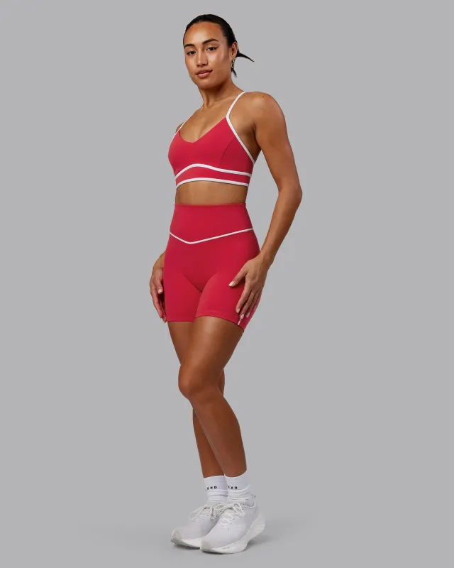 Contrast Ultra High-Rise 6" Short - Scarlet-White sold by LSKD