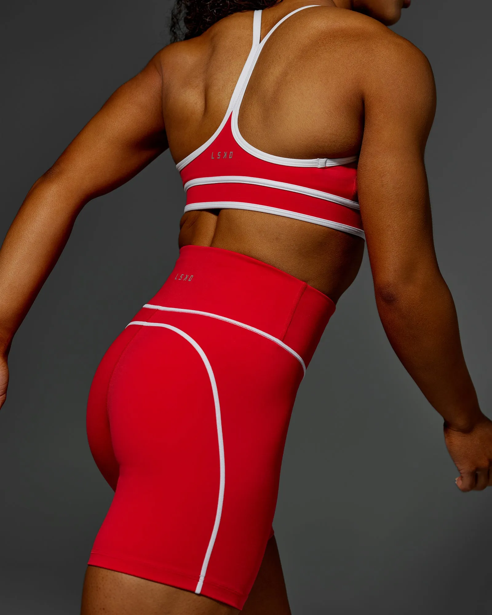 Contrast Ultra High-Rise 6" Short - Scarlet-White sold by LSKD product image thumbnail 2