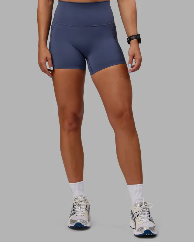 Abs Elixir Ultra High-Rise 4" Short Pockets - Nightshadow Blue sold by LSKD
