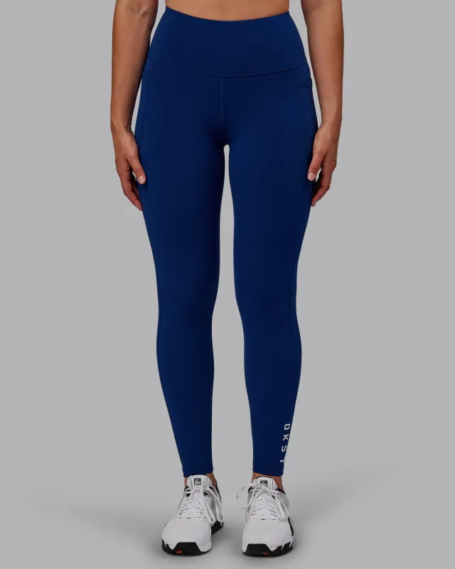 Flux Ultra High-Rise Full Length Legging Pockets - Midnight Blue sold by LSKD