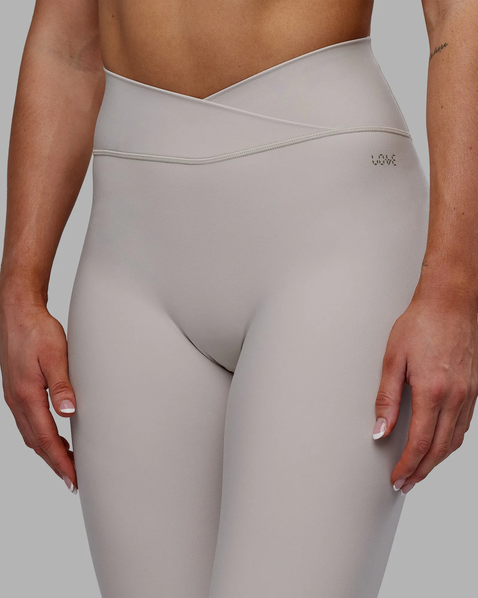 Sara Strike Ultra High-Rise Cross Over Waist Full Length Legging - Shale Beige sold by LSKD product image thumbnail 4