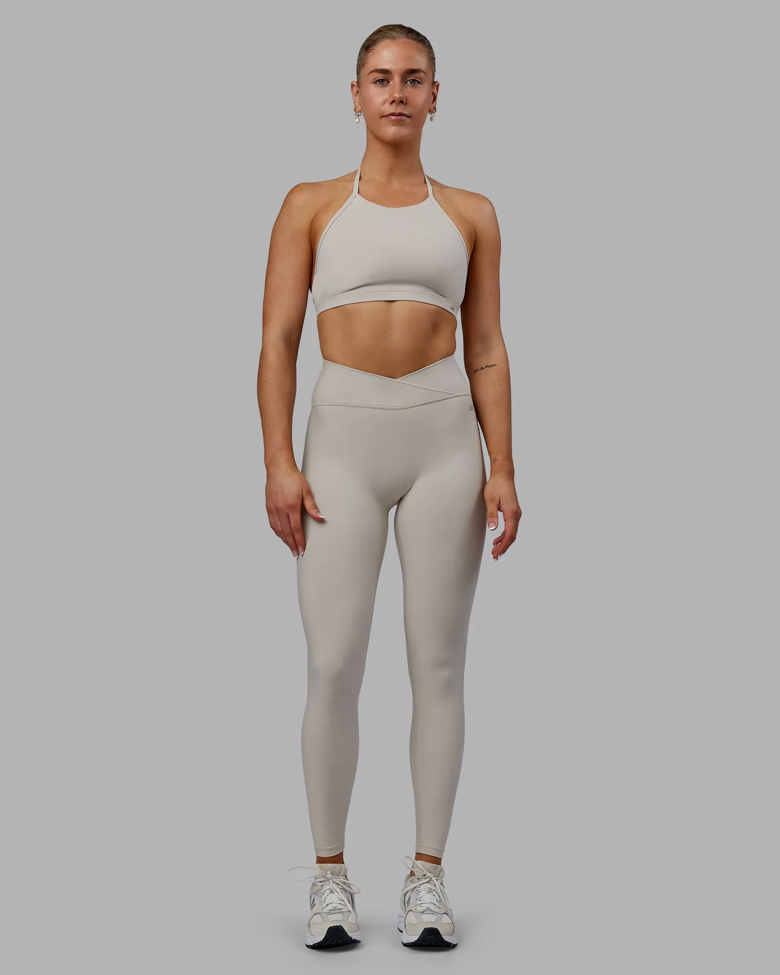 Sara Strike Ultra High-Rise Cross Over Waist Full Length Legging - Shale Beige sold by LSKD product image thumbnail 3