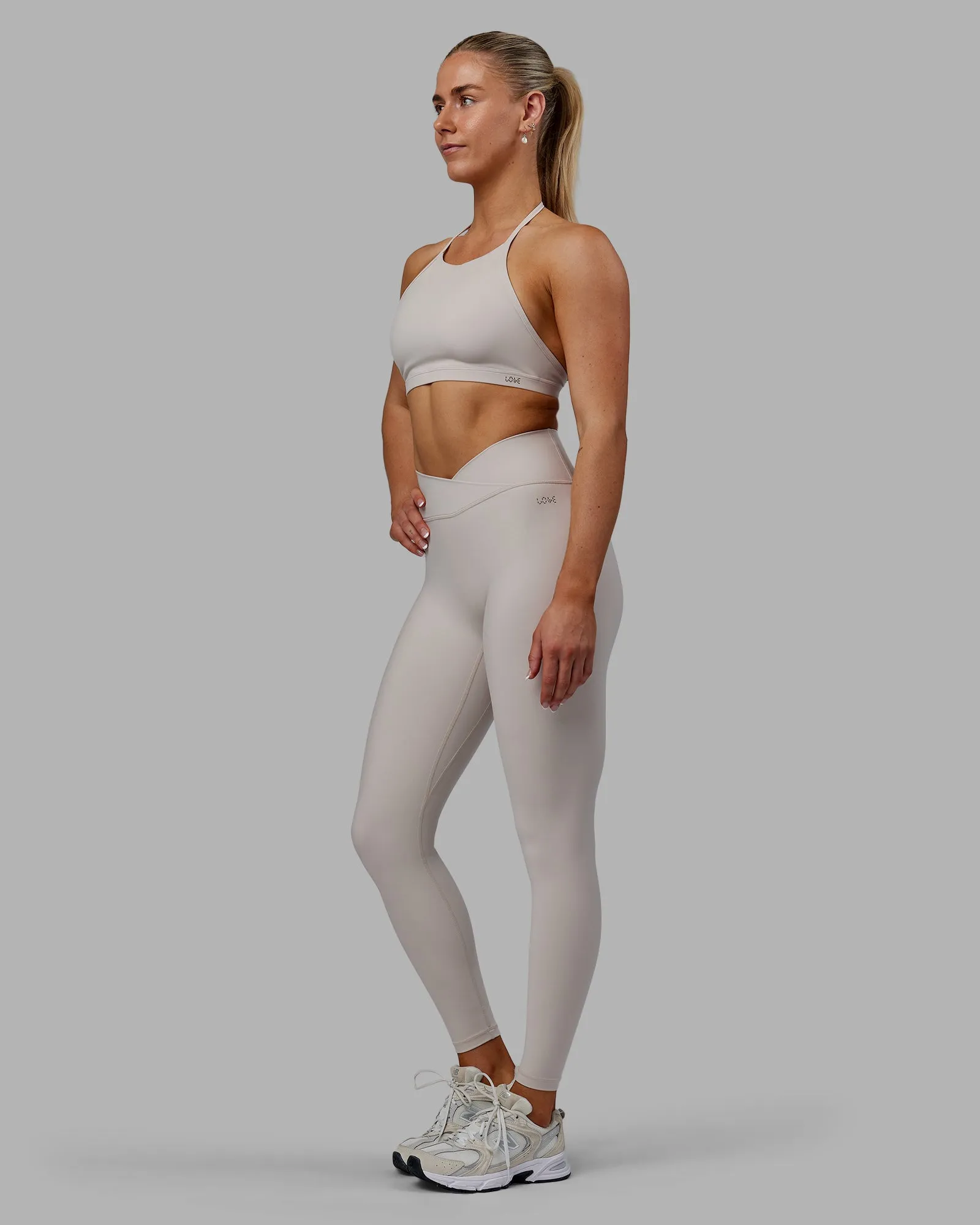 Sara Strike Ultra High-Rise Cross Over Waist Full Length Legging - Shale Beige sold by LSKD product image thumbnail 2