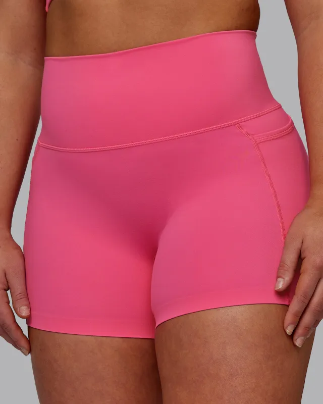 Elixir Ultra High-Rise 4" Short Pockets - Carmine Rose sold by LSKD