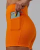 Fusion Ultra High-Rise 4" Short Pockets - Vibrant Orange sold by LSKD