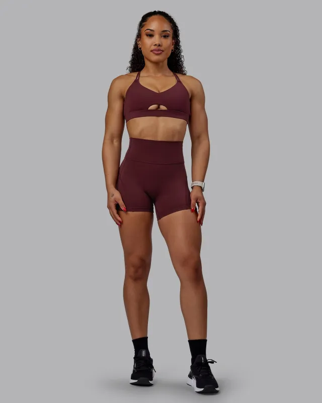 Bend Ultra High-Rise 4" Short - Dark Cherry sold by LSKD