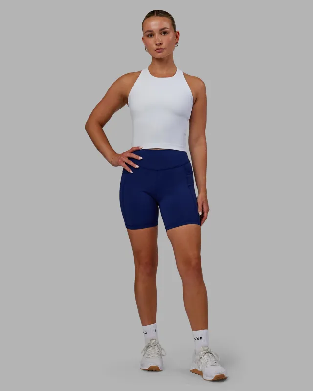Elite High-Rise 6" Short Pockets - Midnight Blue sold by LSKD