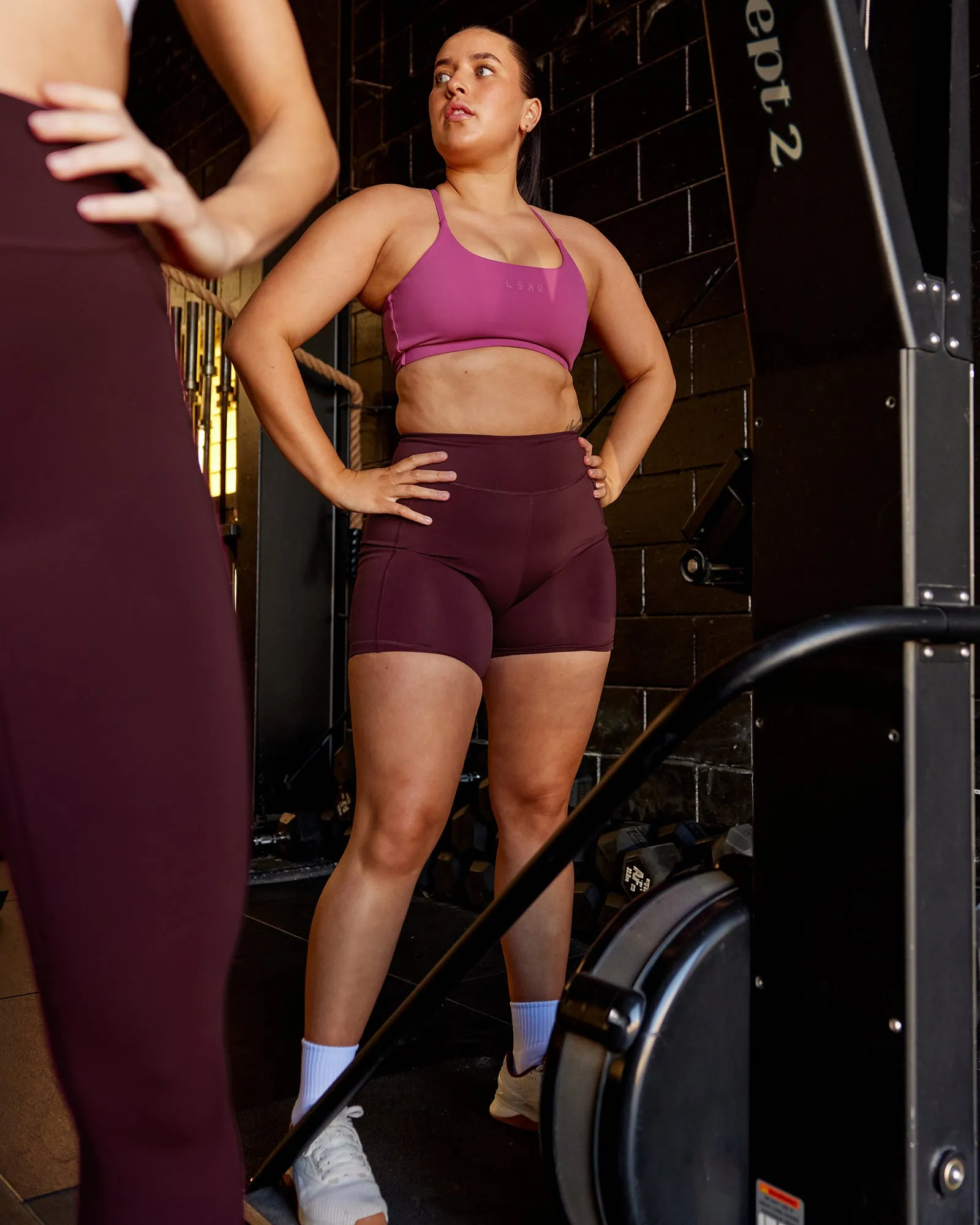 Elite High-Rise 6" Short Pockets - Dark Cherry sold by LSKD product image thumbnail 2