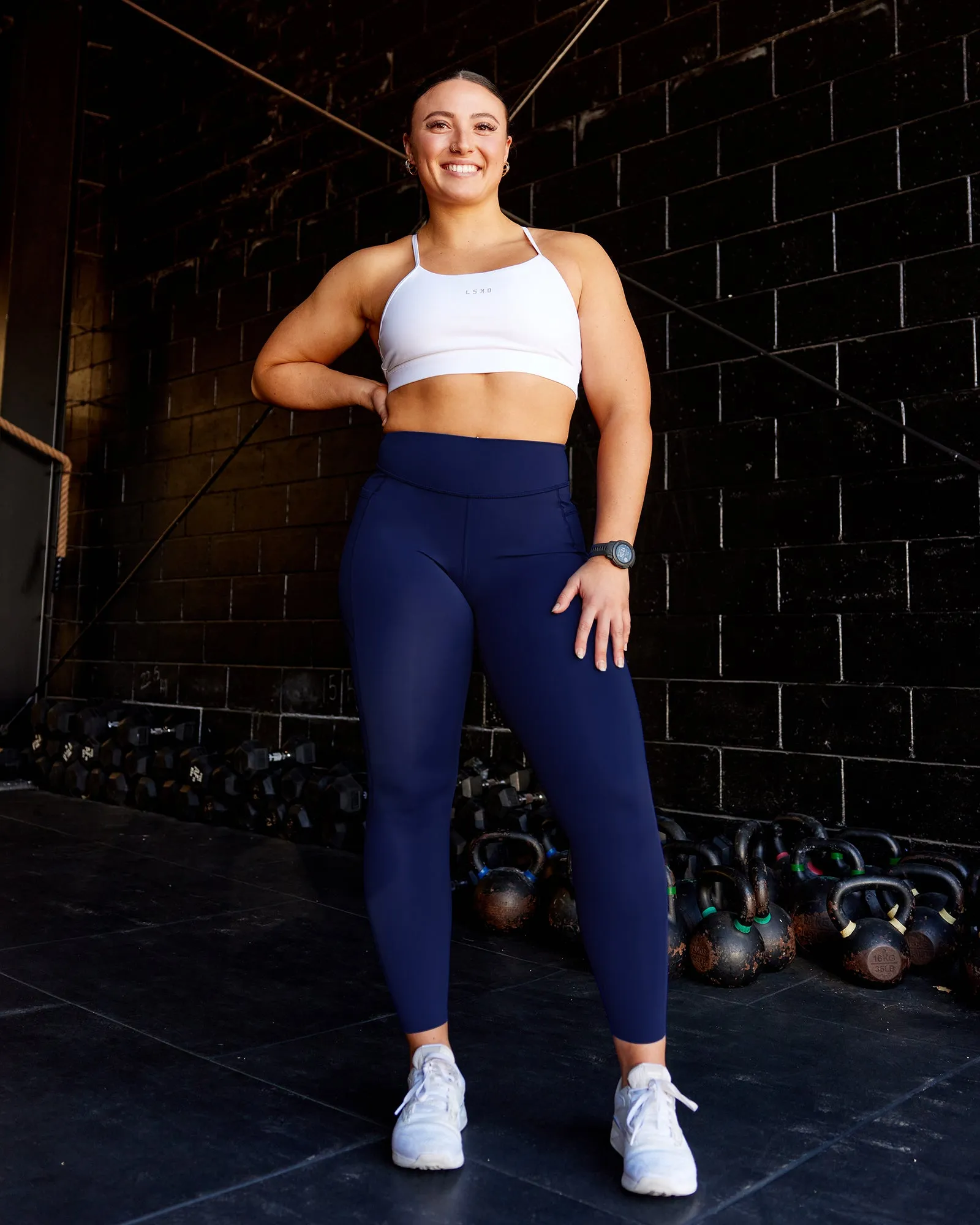 Elite High-Rise Full Length Legging Pockets - Midnight Blue sold by LSKD product image thumbnail 2