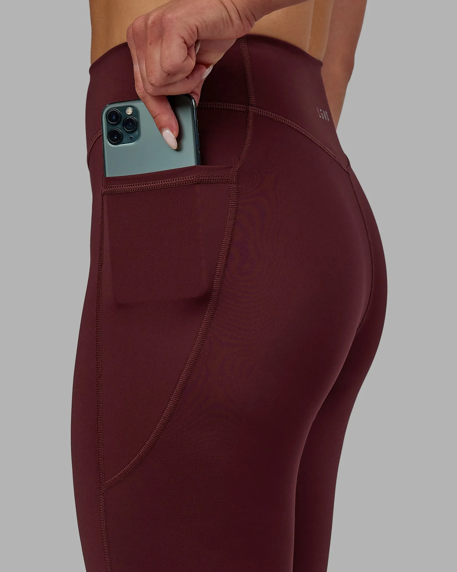 Elite High-Rise 7/8 Legging Pockets - Dark Cherry sold by LSKD product image thumbnail 4