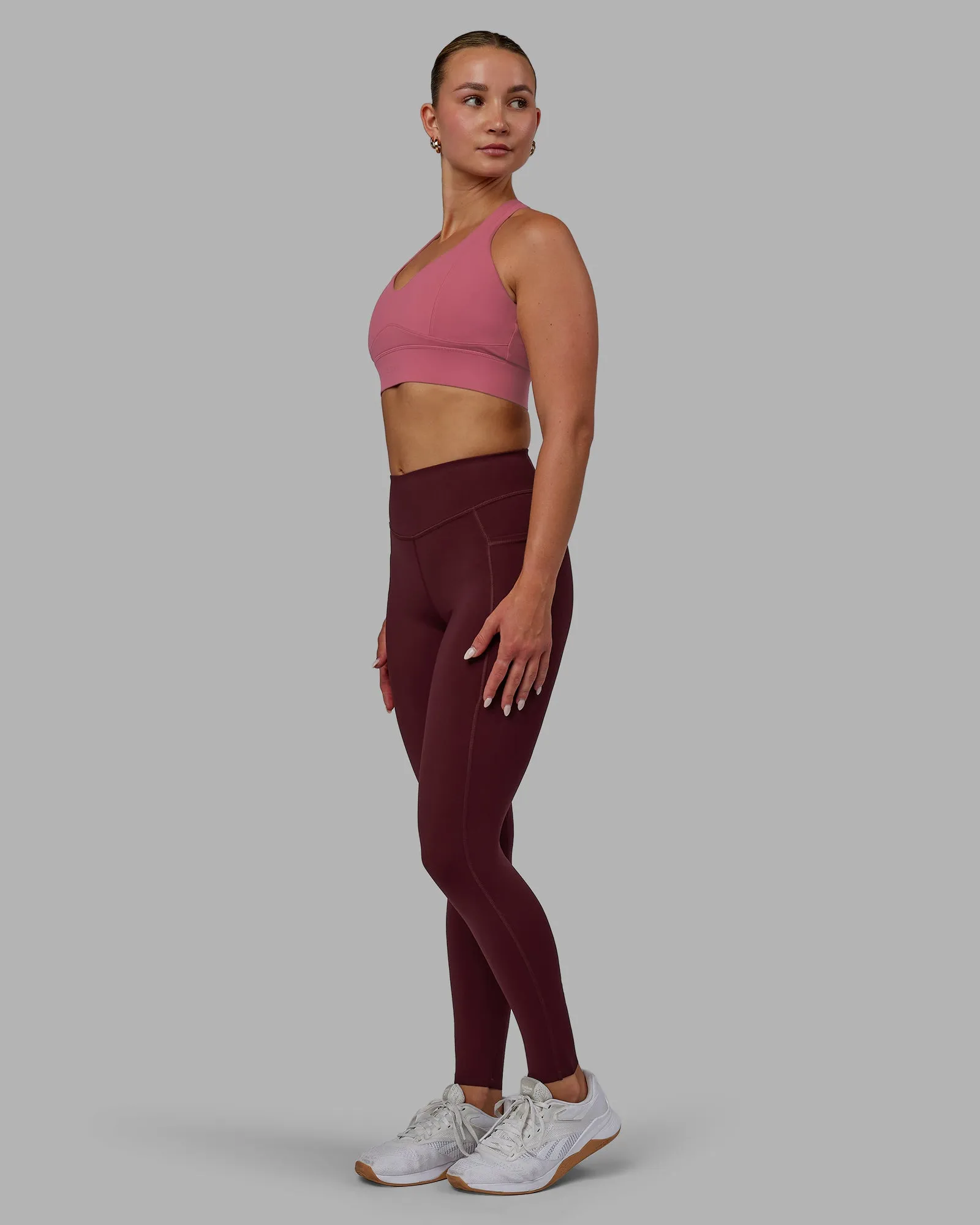 Elite High-Rise Full Length Legging Pockets - Dark Cherry sold by LSKD product image thumbnail 5