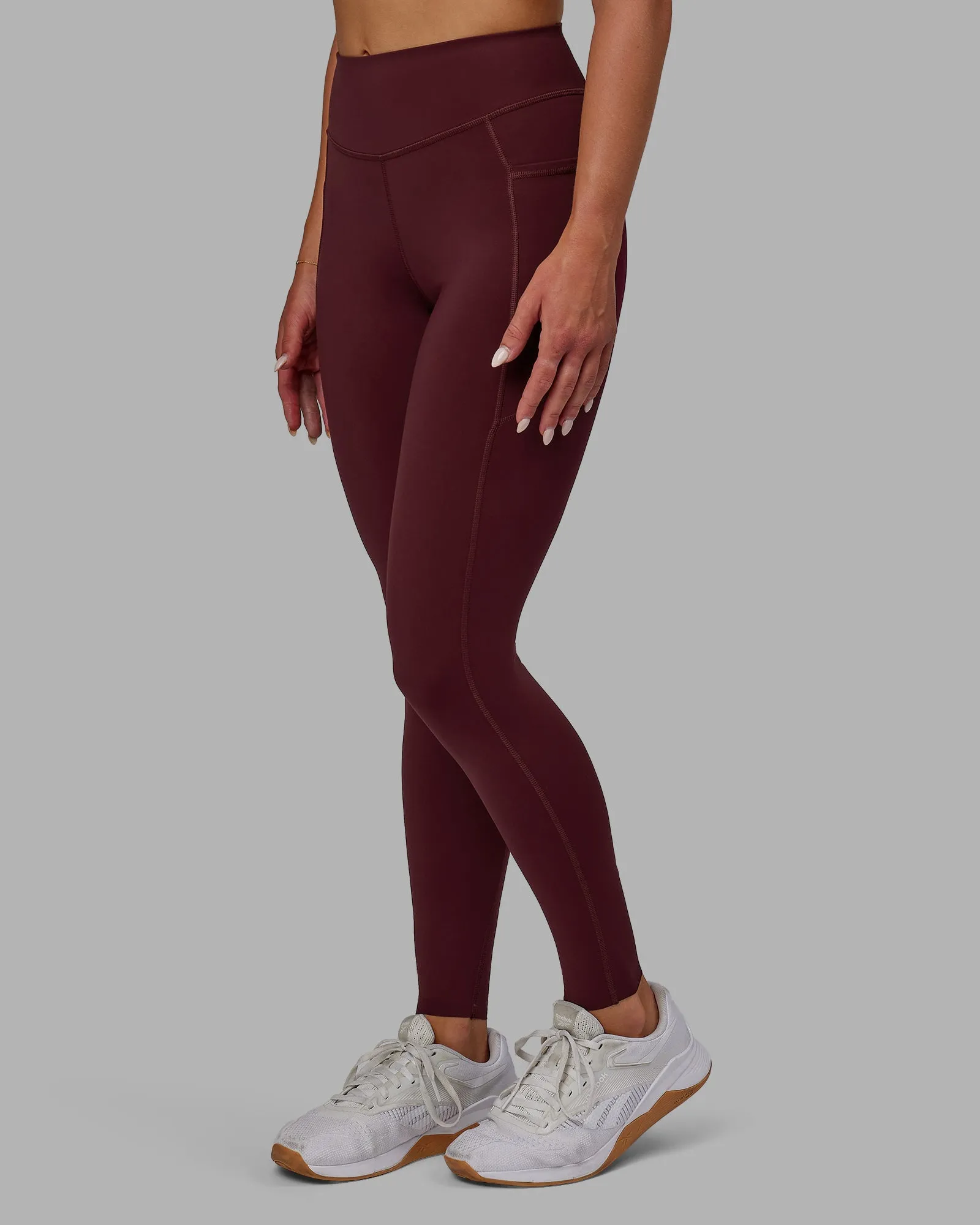 Elite High-Rise Full Length Legging Pockets - Dark Cherry sold by LSKD