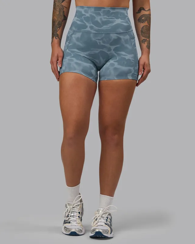 Elixir Ultra High-Rise 4" Short Pockets - Tranquil-Elemental Blue sold by LSKD