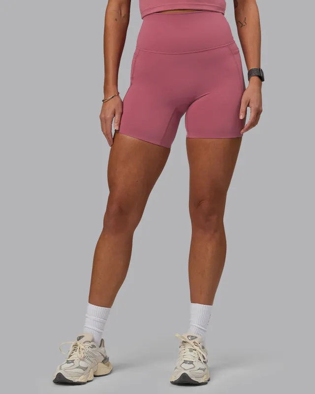 Elixir Ultra High-Rise 6" Short Pockets - Mauve Haze sold by LSKD
