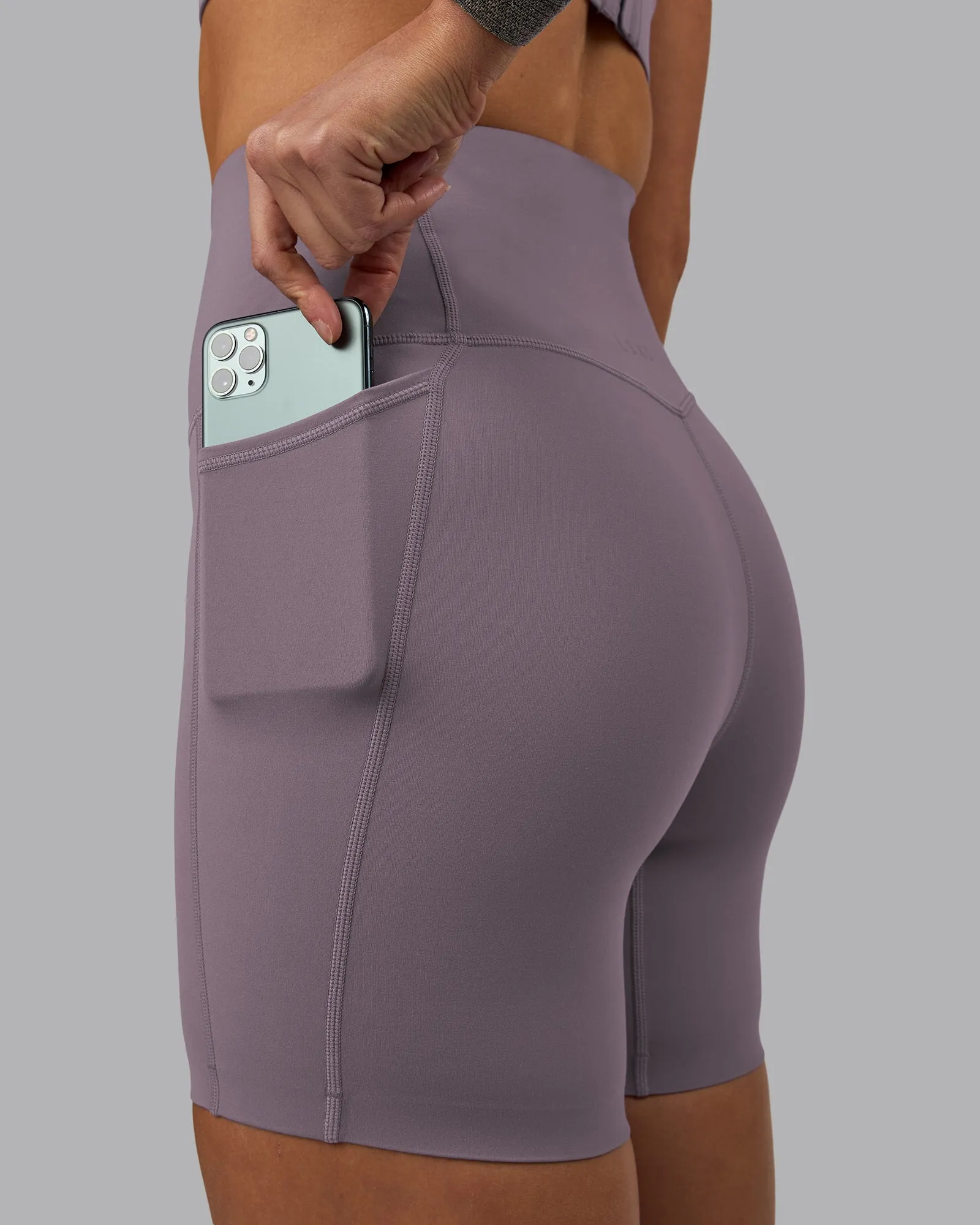Elixir Ultra High-Rise 6" Short Pockets - Purple Sage sold by LSKD product image thumbnail 2
