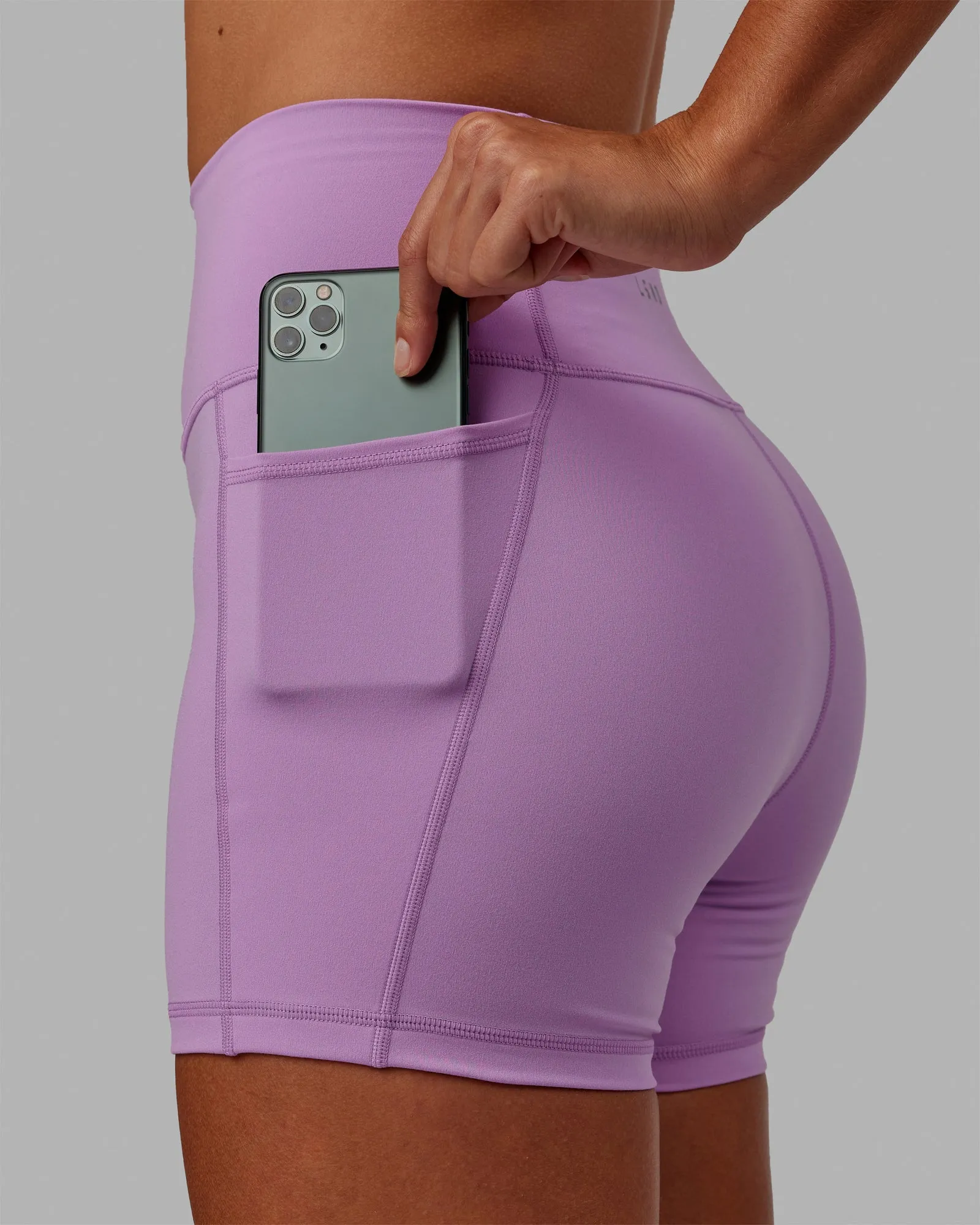 Fusion Ultra High-Rise 4" Short Pockets - Light Violet sold by LSKD product image thumbnail 5