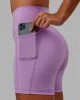Fusion Ultra High-Rise 6" Short Pockets - Light Violet sold by LSKD