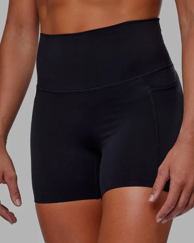 Elixir Ultra High-Rise 4" Short Pockets - Black sold by LSKD