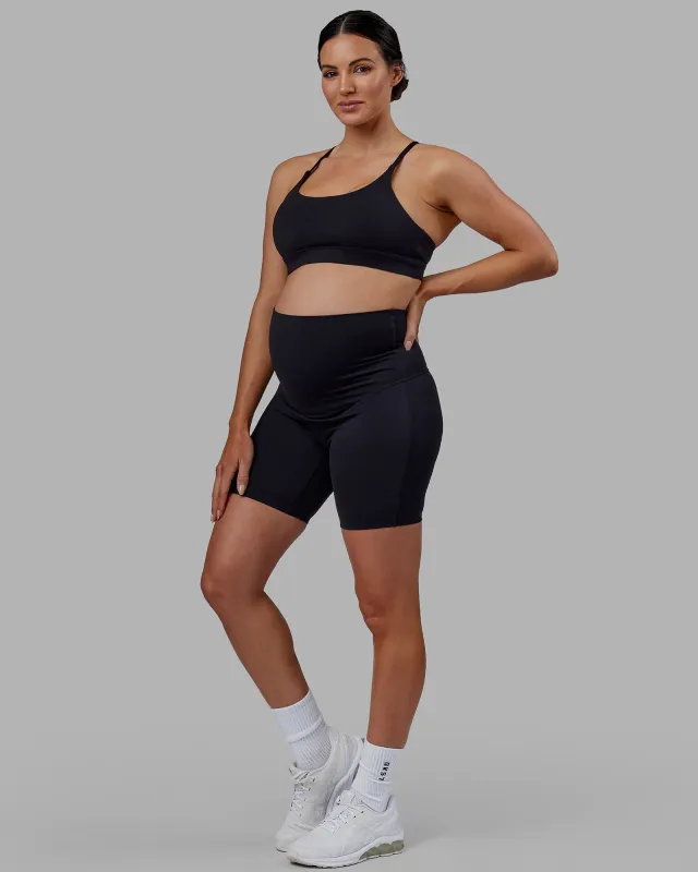 Elixir Ultra High-Rise Maternity 6" Short - Black sold by LSKD