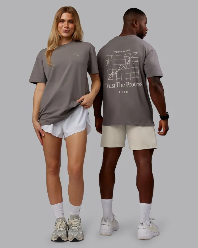 Trust The Process 2.0 FLXCotton Tee Oversize - Storm Front-Shale Beige sold by LSKD