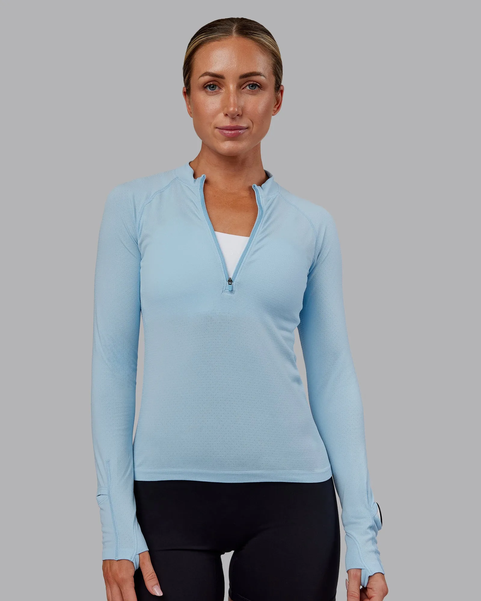 AeroFLX+ Long Sleeve Half Zip - Glacial Blue/Glacial Blue sold by LSKD product image thumbnail 3
