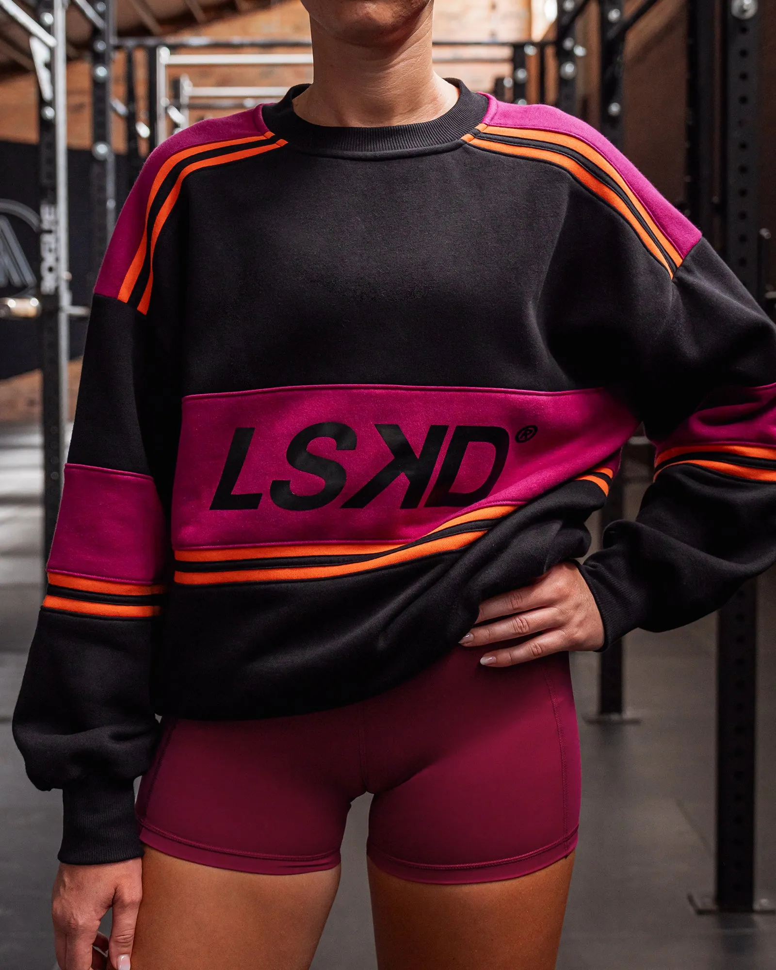 A-Team Sweater Oversize - Black-Plum Berry sold by LSKD product image thumbnail 2