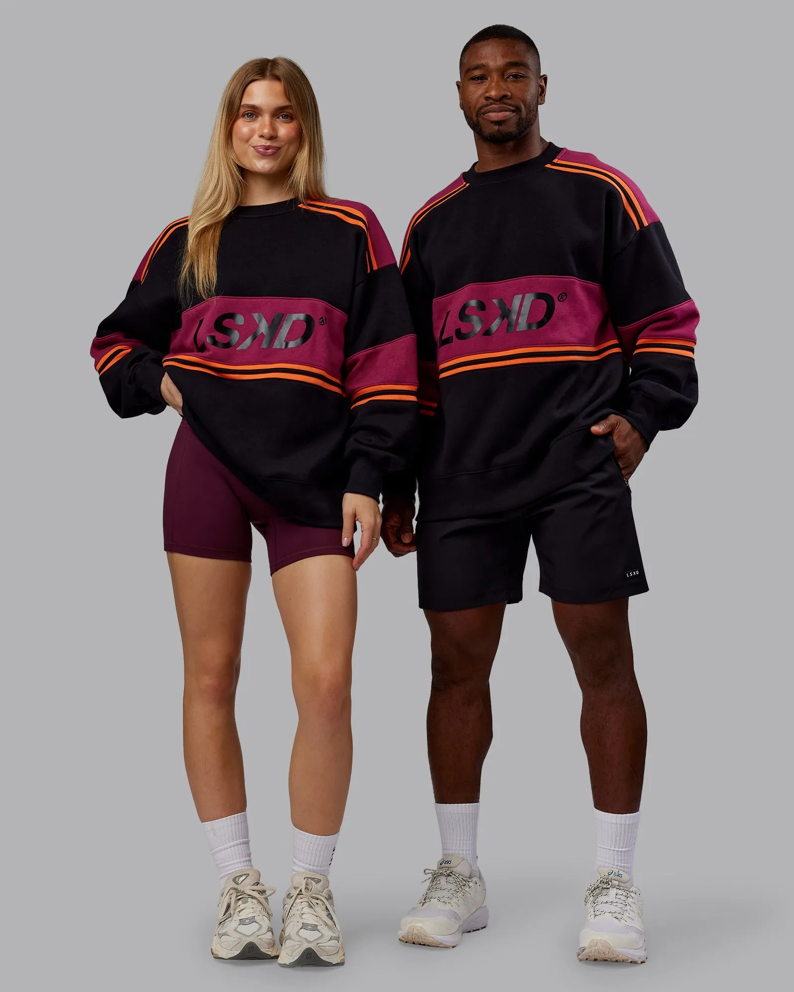 A-Team Sweater Oversize - Black-Plum Berry sold by LSKD