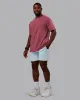 Rise & Lift Washed FLXCotton Oversized Tee - Plum Berry-Ultra Orange sold by LSKD
