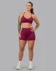 Elite High-Rise 4" Short Pockets - Plum Berry sold by LSKD