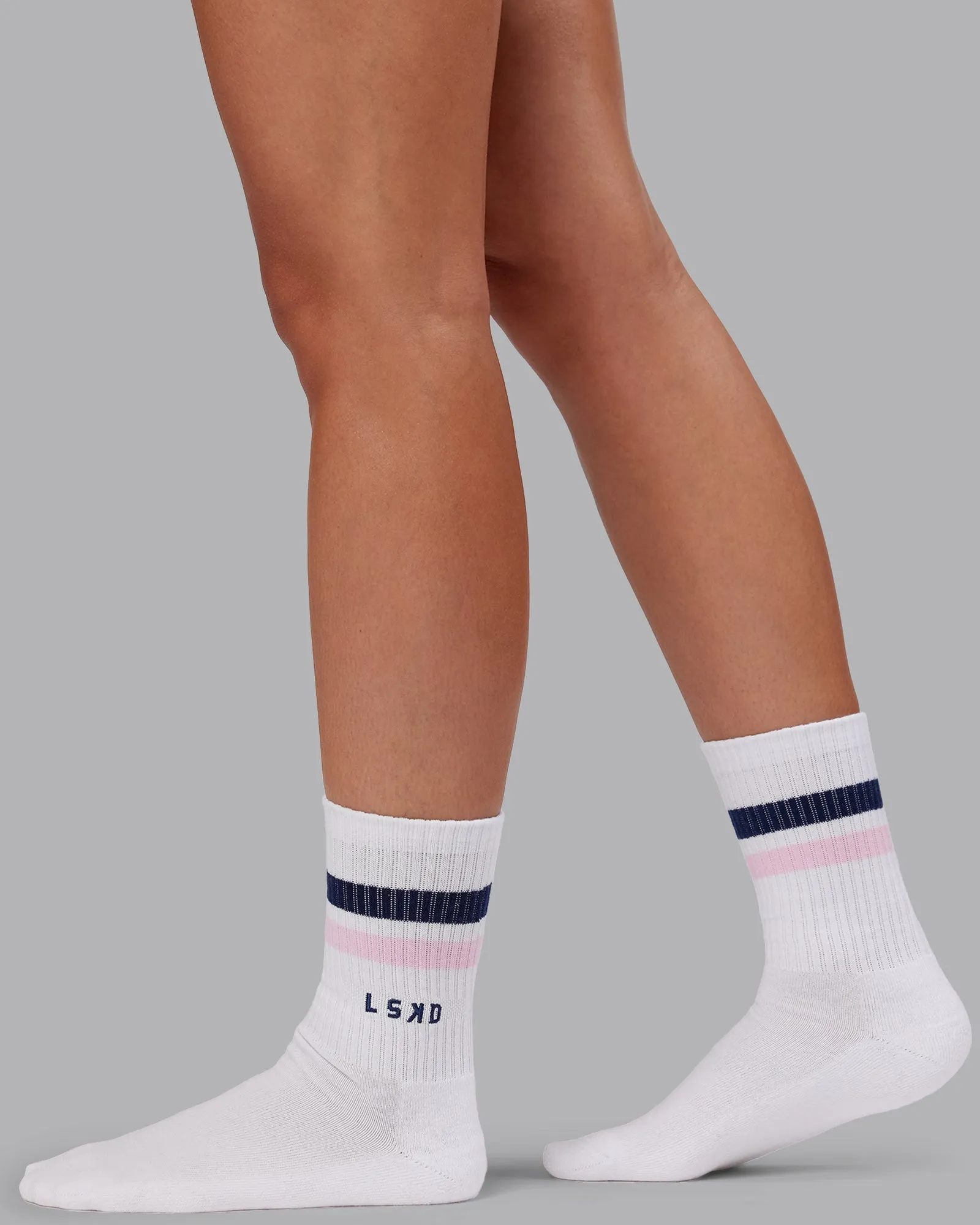Heritage Crew Sock - White-Future Navy sold by LSKD product image thumbnail 2
