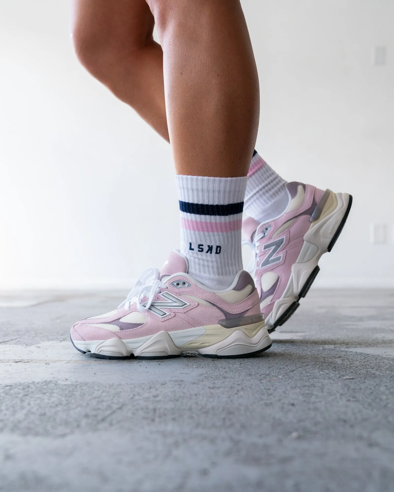 Heritage Crew Sock - White-Future Navy sold by LSKD