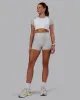 Run With It Ultra Cropped Tee - White-Grey Marl sold by LSKD