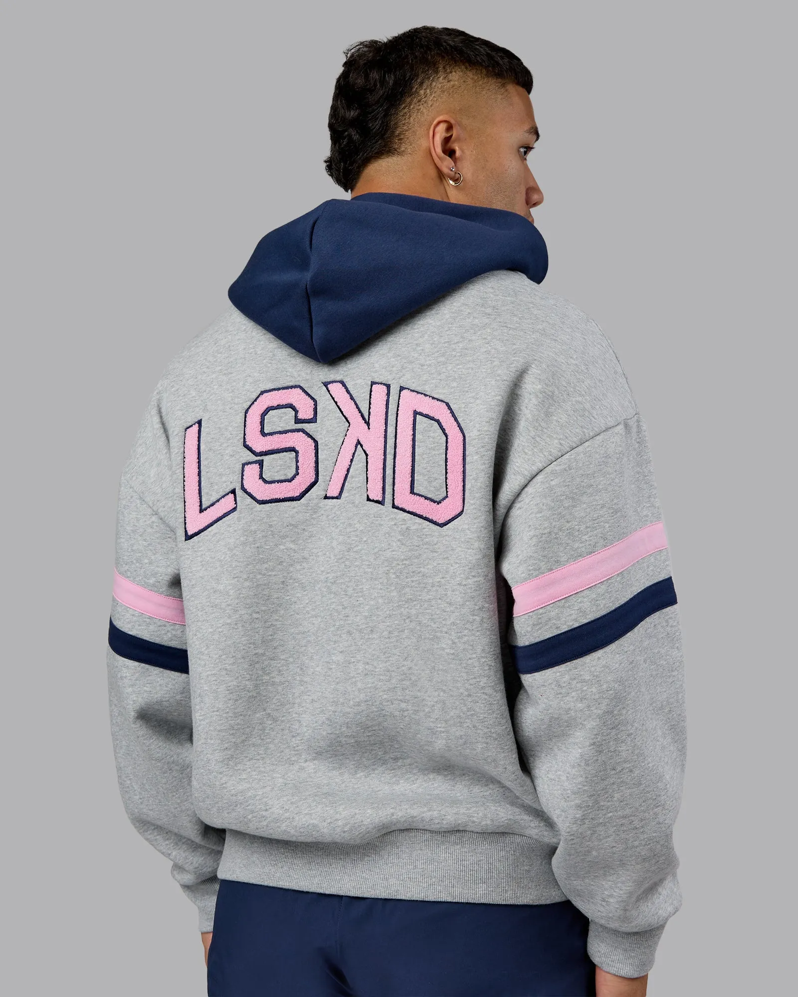 Fearless Unisex Hoodie - Grey Marl-Future Navy sold by LSKD product image thumbnail 3