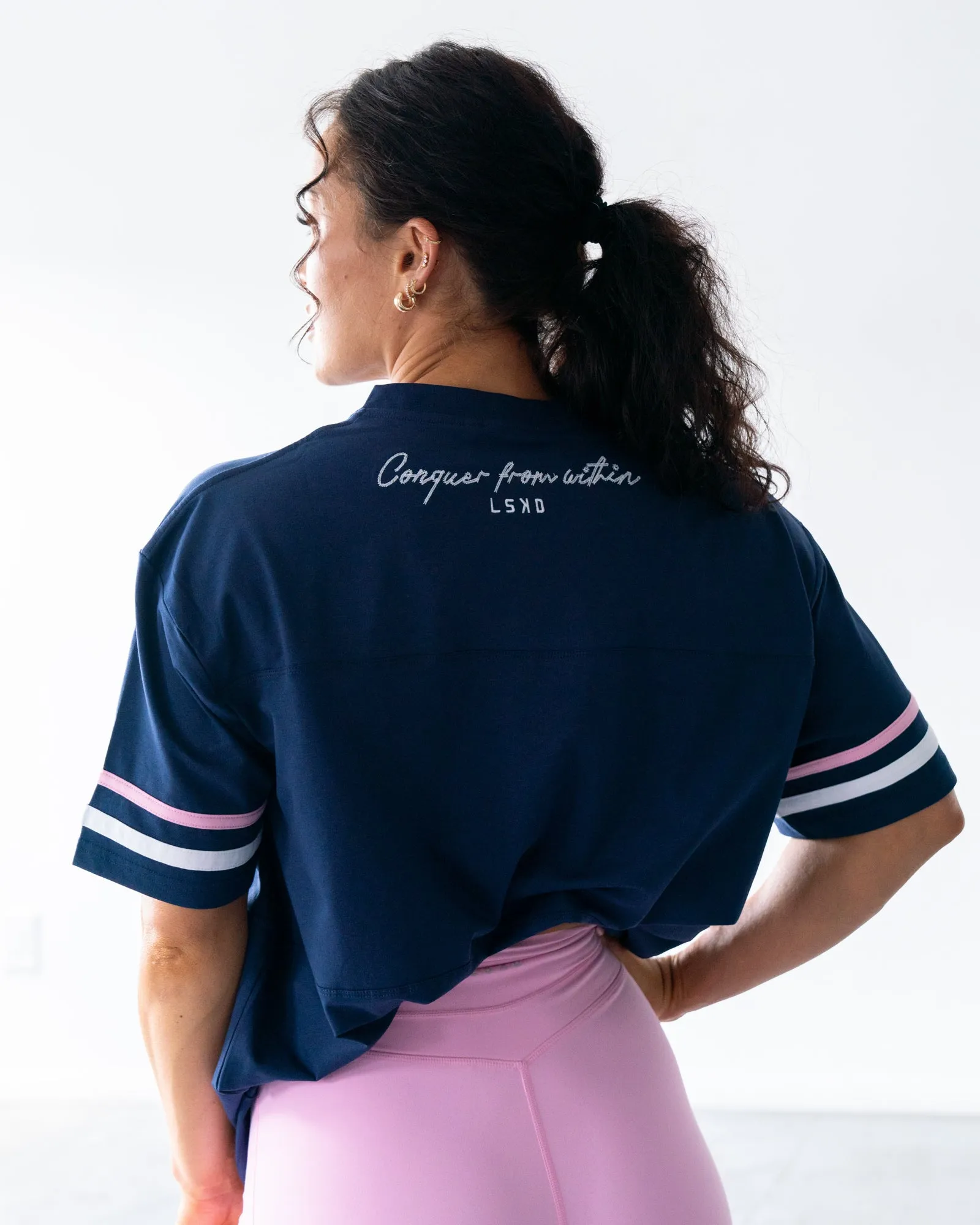 Fearless FLXCotton Tee - Future Navy-Pink Frosting sold by LSKD product image thumbnail 5
