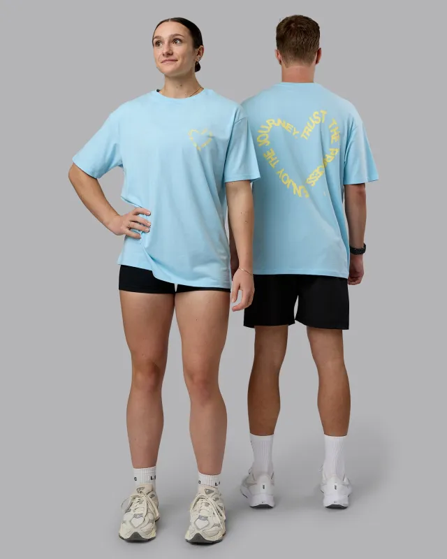 Love The Process FLXCotton Oversize Tee - Crystal Blue-Lemon sold by LSKD