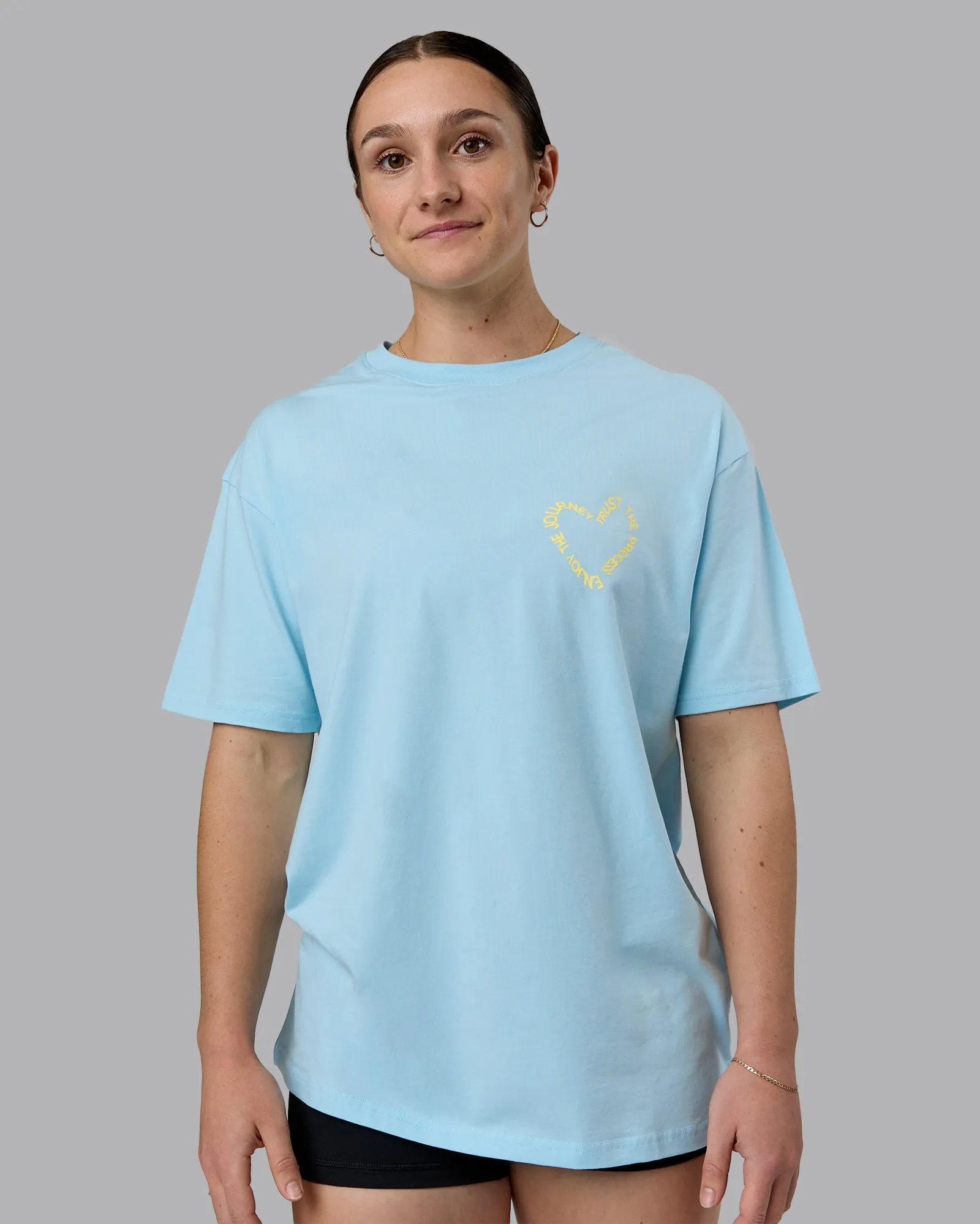 Love The Process FLXCotton Oversize Tee - Crystal Blue-Lemon sold by LSKD product image thumbnail 3