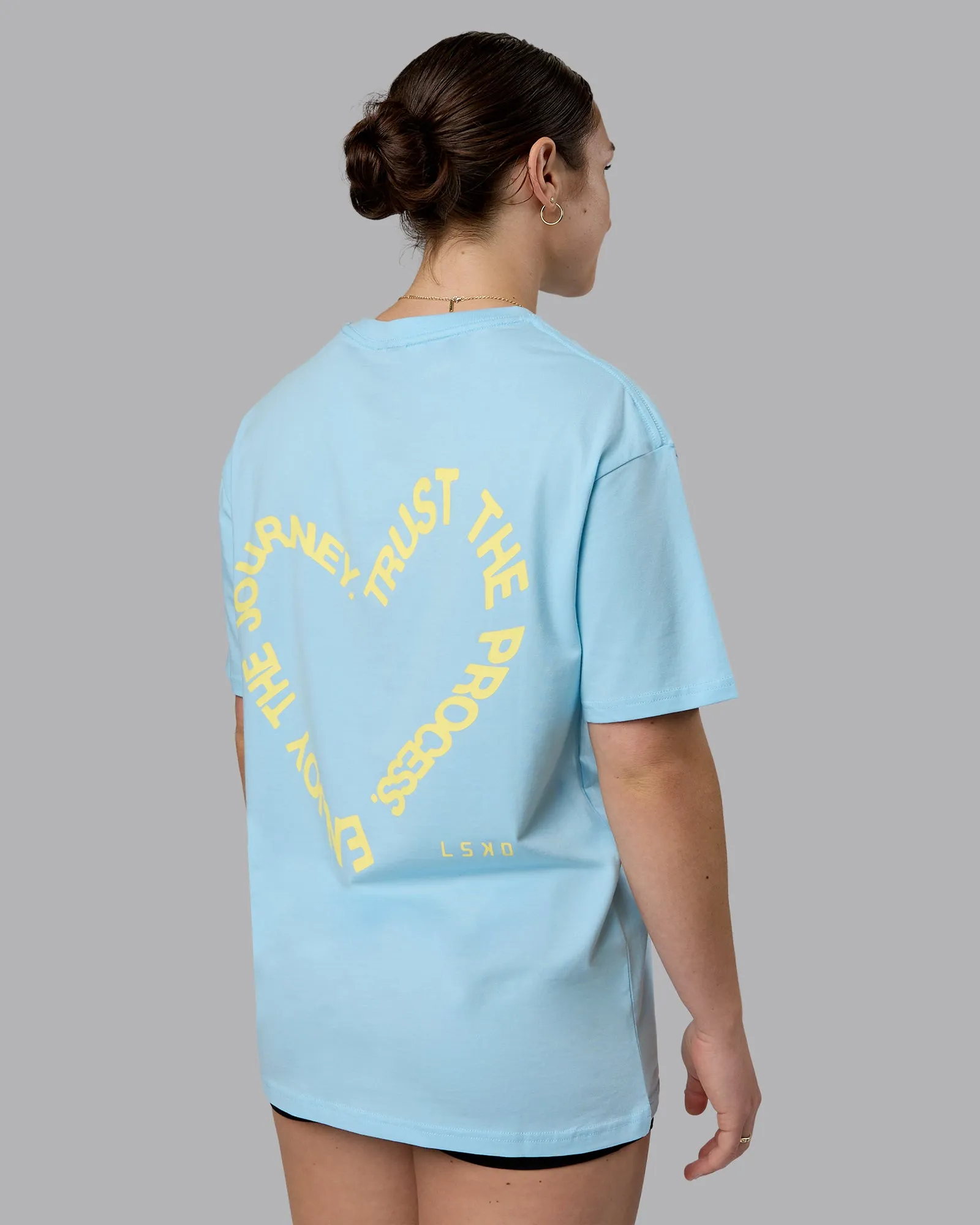 Love The Process FLXCotton Oversize Tee - Crystal Blue-Lemon sold by LSKD product image thumbnail 4