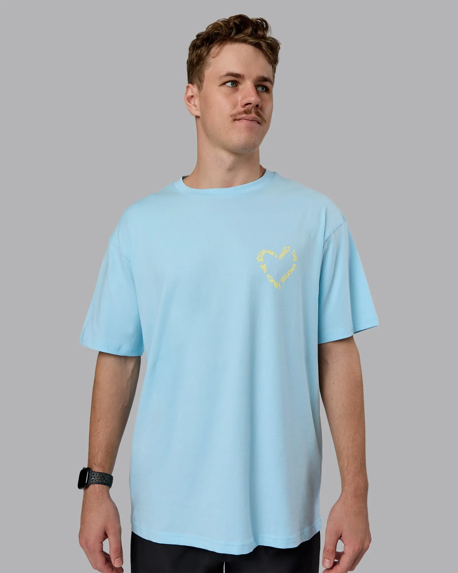 Love The Process FLXCotton Oversize Tee - Crystal Blue-Lemon sold by LSKD product image thumbnail 2