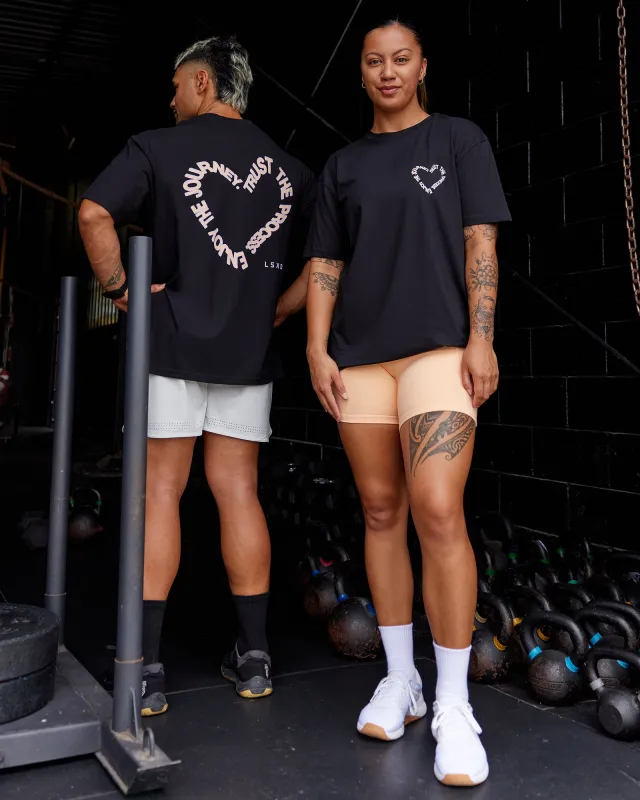 Love The Process FLXCotton Oversize Tee - Black-Peach Fuzz sold by LSKD