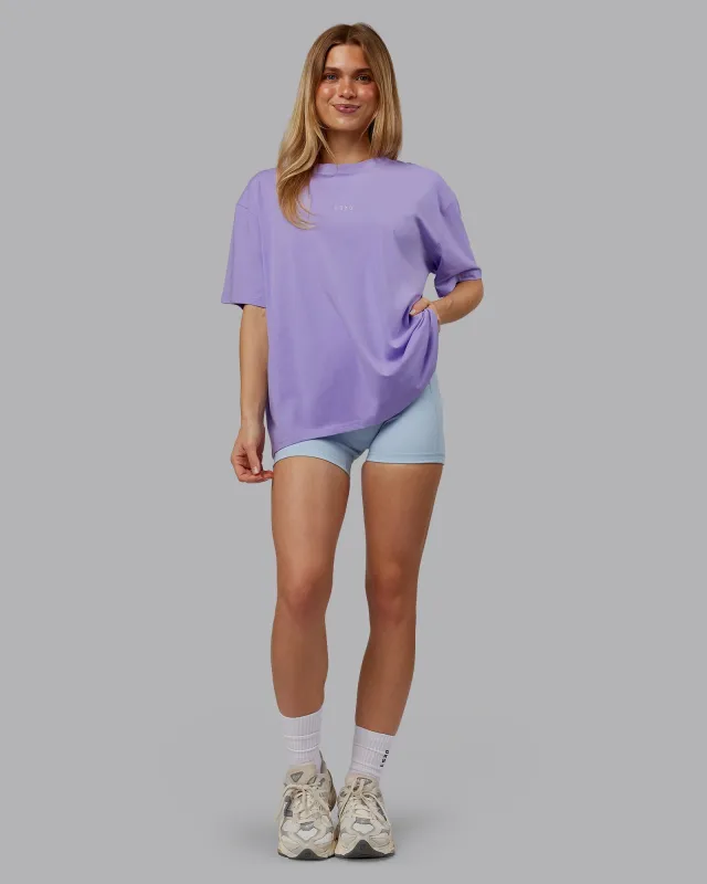 Go-To FLXCotton Oversized Tee - Violet Ray-White sold by LSKD