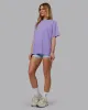 Go-To FLXCotton Oversized Tee - Violet Ray-White sold by LSKD