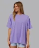 Go-To FLXCotton Oversized Tee - Violet Ray-White sold by LSKD