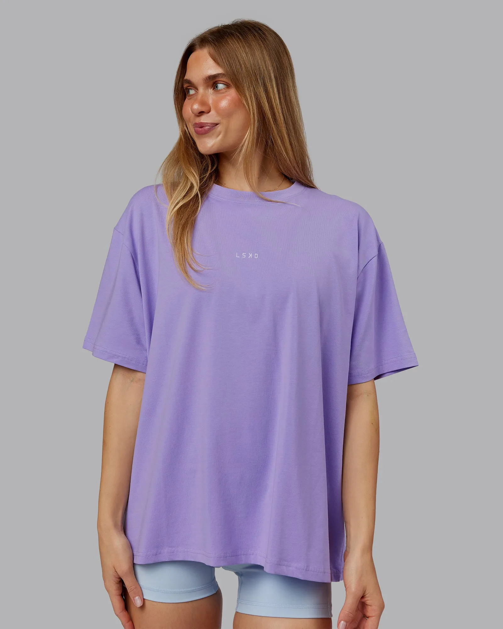 Go-To FLXCotton Oversized Tee - Violet Ray-White sold by LSKD product image thumbnail 2