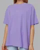 Go-To FLXCotton Oversized Tee - Violet Ray-White sold by LSKD
