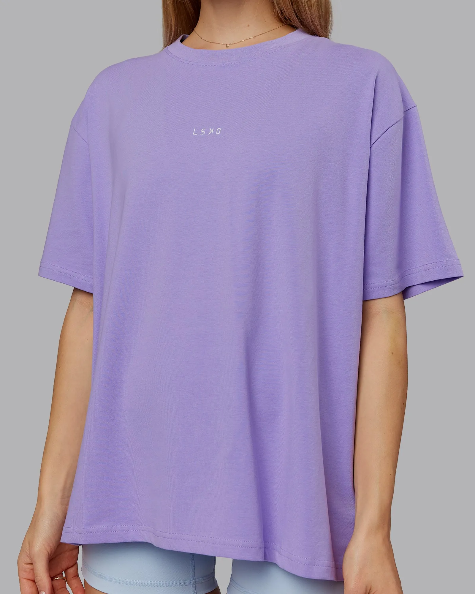 Go-To FLXCotton Oversized Tee - Violet Ray-White sold by LSKD product image thumbnail 5