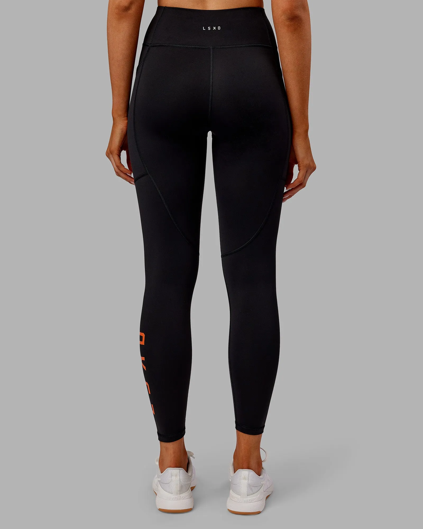 Rep Ultra High-Rise 7/8 Legging Pockets - Black-Ultra Orange sold by LSKD product image thumbnail 4